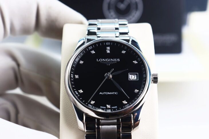 ĐH Nam : Longines Master L2.518.4.57.6 Automatic – Cọc số đính 12 viên Kim Cương Fullbox