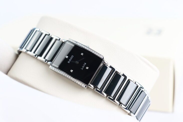 ĐH Nữ : Rado Integral Jubile R204307, Đá Ceramic, Niềng & cọc số Full Kim Cương, Siêu Đẹp.