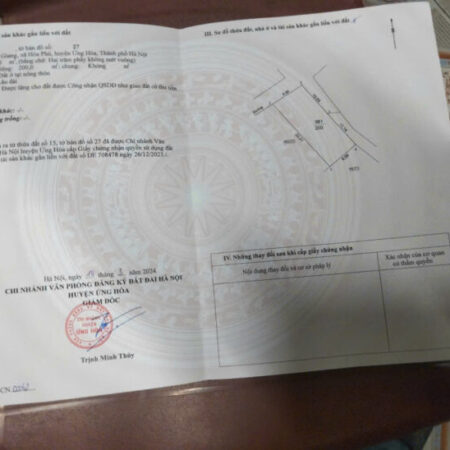 ĐẤT ĐẸP – GIÁ TỐT – Vị Trí Đắc Địa Tại Ngõ 3 Nam Hoa 1, Thôn Đăng Giang, Xã Hoà Phú, Huyện Ứng Hoà,