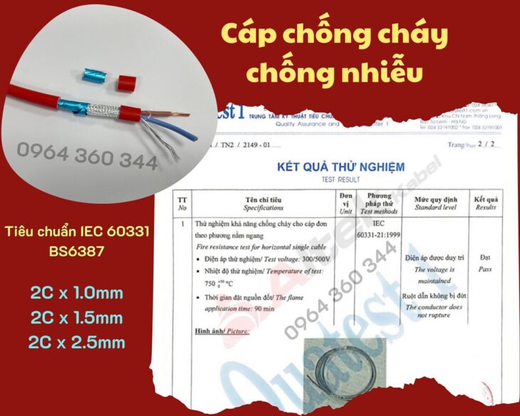 Hàng sẵn kho – Cáp tín hiệu chống cháy, chống nhiễu (Al Foil)