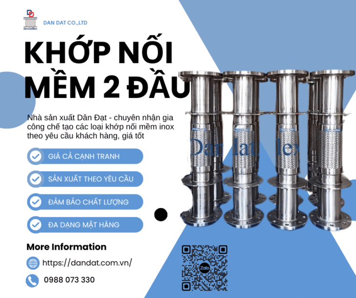 Khớp Nối Mềm Inox 2 Đầu – Khớp nối mềm inox lắp rắc co, Ống mềm inox rắc co ren