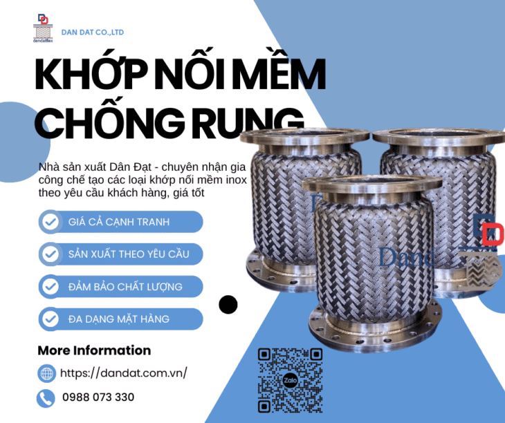 Khớp Nối Mềm Inox 2 Đầu – Khớp nối mềm inox lắp rắc co, Ống mềm inox rắc co ren