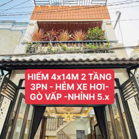 HIẾM NHÀ ✨4❌14M, 2 TẦNG 3PN, QUANG TRUNG GÒ VẤP, HẺM XE HƠI, CHỈ 5.45 TỶ TL