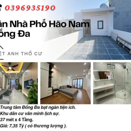 Bán nhà phố Hào Nam_30 Mét Ra Mặt Phố_Nhà Đẹp Ở Ngay_37mx4T_Giá: 7.35 Tỷ_Lh: 0396935190.
