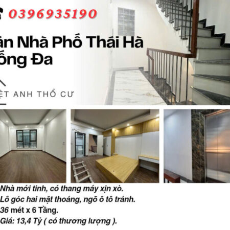 Bán nhà Phố Thái Hà_Phố VIP_Ngõ To_Nhà Đẹp Thang Máy_36mx6T_Giá: 13.4 Tỷ_Lh: 0396935190.