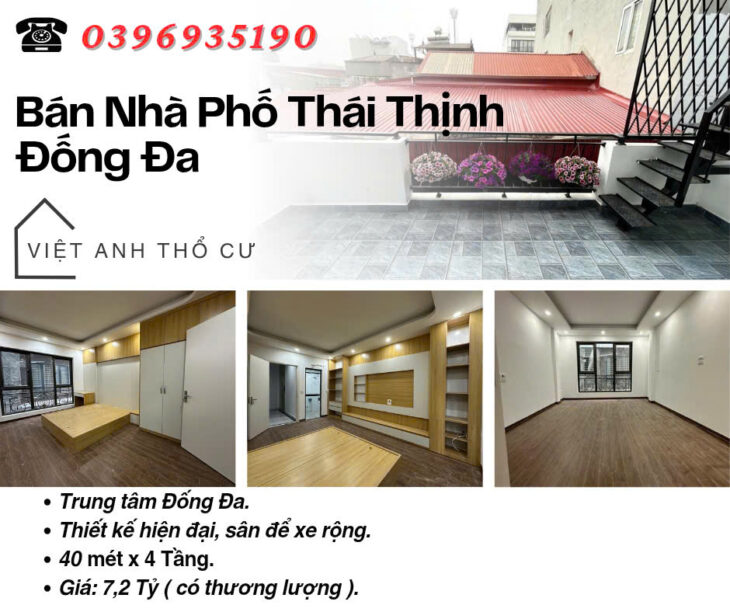 Bán nhà phố Thái Thịnh_Thiết Kế Hiện Đại_Sân Để Xe Rộng_40mx4T_Giá: 7.2 Tỷ, Lh: 0396935190.