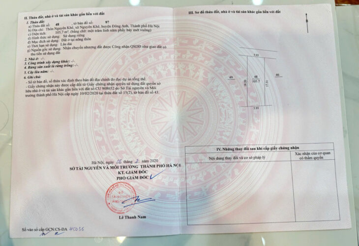 BÁN LÔ ĐẤT 105M TRỤC CHÍNH NGUYÊN KHÊ, ĐÔNG ANH – GIÁ ĐẦU TƯ