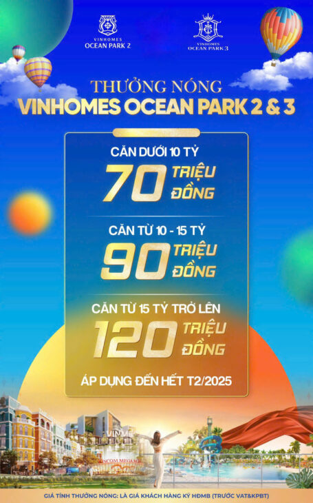 Độc quyền Vịnh Thiên Đường VTD2 vinhomes ocean park 3