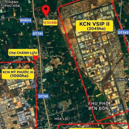 Chủ cần tiền bán gấp Lô Đất ở đô thị Tp Bến Cát DT 338m2 giá 3,7tr/ m2