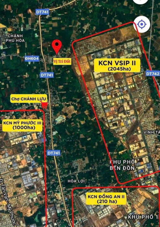 Chủ cần tiền bán gấp Lô Đất ở đô thị Tp Bến Cát DT 338m2 giá 3,7tr/ m2