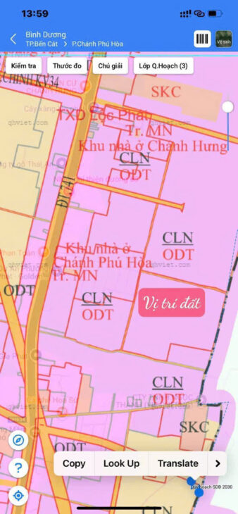 BÁN LÔ ĐẤT ĐẸP – TRUNG TÂM TP. BẾN CÁT – GIÁ ĐẦU TƯ 450tr