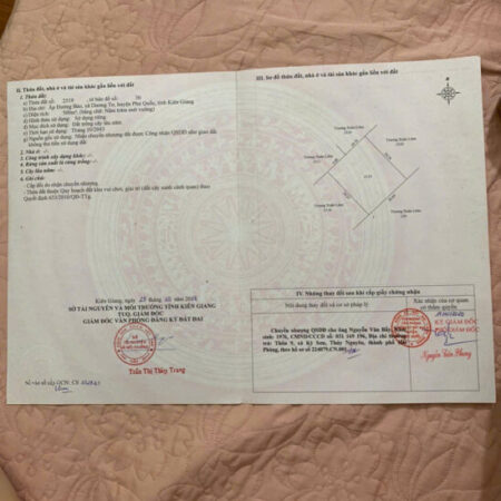 Bán đất đường bào Phú Quốc, Dương Tơ, 500m², 3 tỷ, sổ đỏ, đất sườn đôi view biển