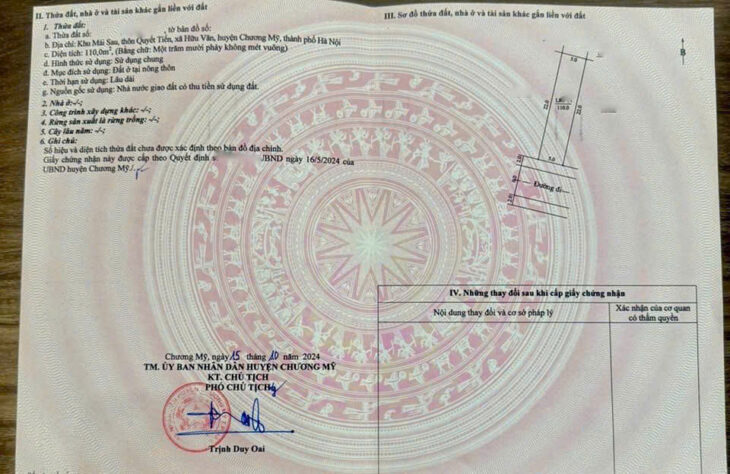 Quanh 20tr/m Đất Đấu Giá xã Hữu Văn- Chương Mỹ giá lanh quanh 20tr/m đầu tư sinh lời