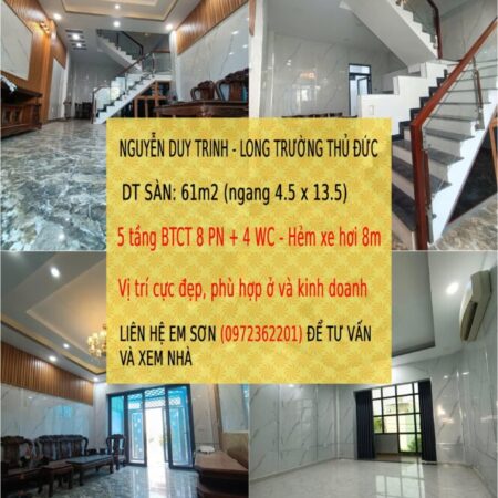 ????PHÙ HỢP Ở/ ĐẦU TƯ/KINH DOANH – NDTRINH Q9 ???? 5 TẦNG – 8PN – 61M2 – HXH 8m, GIÁ CHỈ 5.2T (TL) ????PHÙ HỢP Ở/ ĐẦU TƯ/KINH DOANH – NDTRINH Q9 ???? 5 TẦNG – 8PN – 61M2 – HXH 8m, GIÁ CHỈ 5.2T (TL)