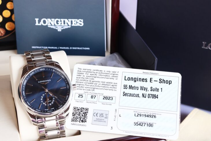 ĐH nam Longines Master MoonPhase L2.919.4.92.6 Automatic size 42mm Fullbox ( Date 7/2023 )
