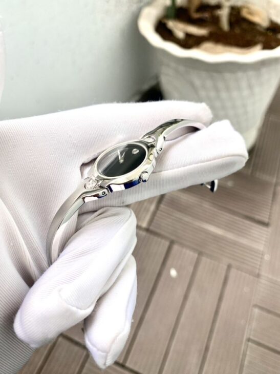 Đồng Hồ Movado Nữ ( kiểu Lắc Tay ) ĐÍnh Kim Cương – mặt đen // Sale giá Rẻ