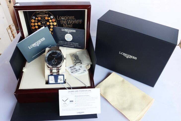 ĐH nam Longines Master MoonPhase L2.919.4.92.6 Automatic size 42mm Fullbox ( Date 7/2023 )