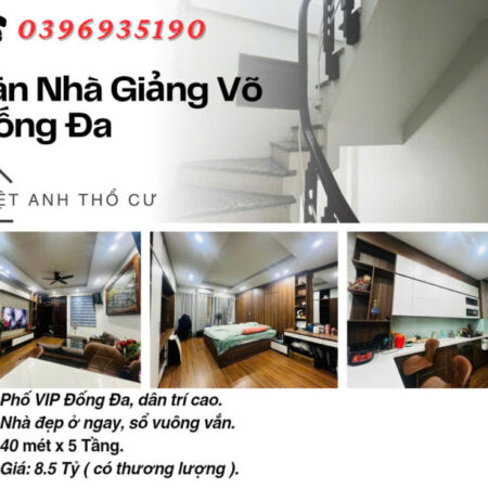 Bán nhà Phố Giảng Võ, Nhà Nội Thất Đẹp, Sổ Vuông Vắn, 40mx5T, Giá: 8.5 Tỷ, Lh: 0396935190.