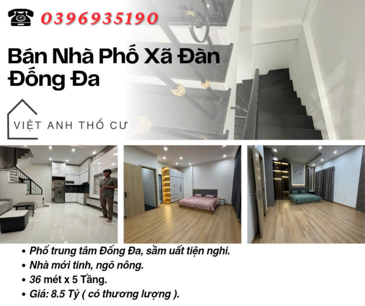 Bán nhà phố Xã Đàn_Nhà Mới Tinh_Ngõ Nông Gần Phố_36mx5T_Giá: 8.6 Tỷ_Lh: 0396935190.