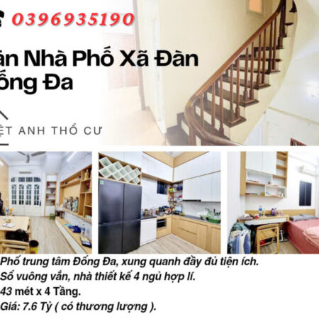 Bán nhà phố Xã Đàn_Sổ Đỏ Vuông Vắn_4 Ngủ_43mx4T_Giá: 7.6 Tỷ_Lh: 0396935190. Bán nhà phố Xã Đàn_Sổ Đỏ Vuông Vắn_4 Ngủ_43mx4T_Giá: 7.6 Tỷ_Lh: 0396935190.