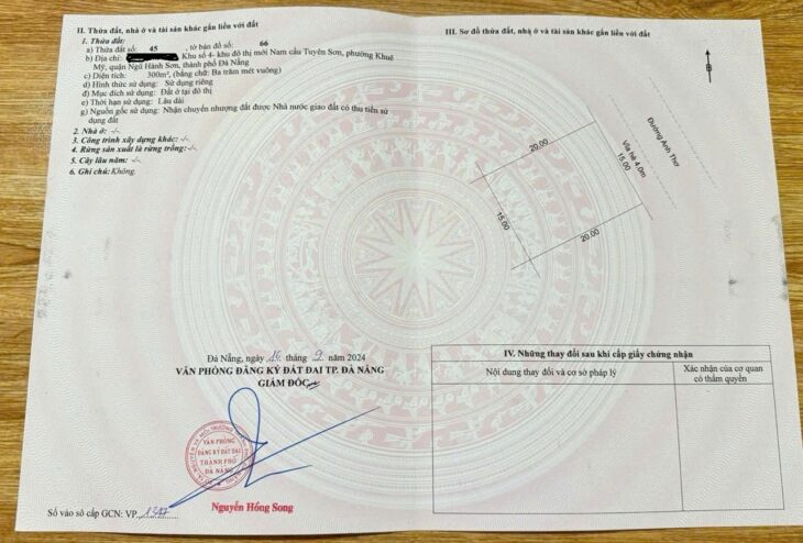 ĐÀ NẴNG – Bán đất khu Biệt thự ANH THƠ – NAM VIỆT Á DT 300m2