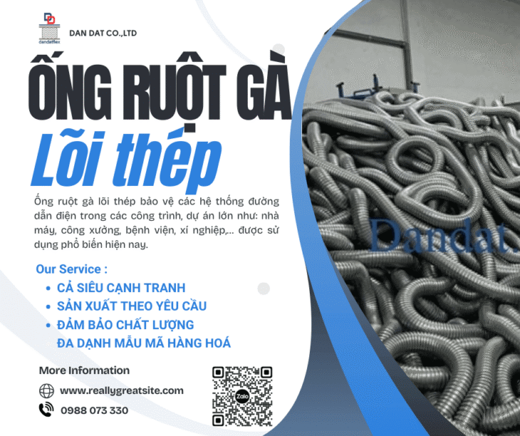 Ống Ruột Gà Chịu Nhiệt – Ống ruột gà lõi thép bọc nhựa, Ống thép luồn dây điện
