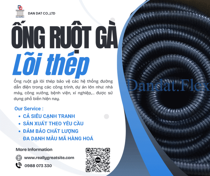Ống Ruột Gà Chịu Nhiệt – Ống ruột gà lõi thép bọc nhựa, Ống thép luồn dây điện