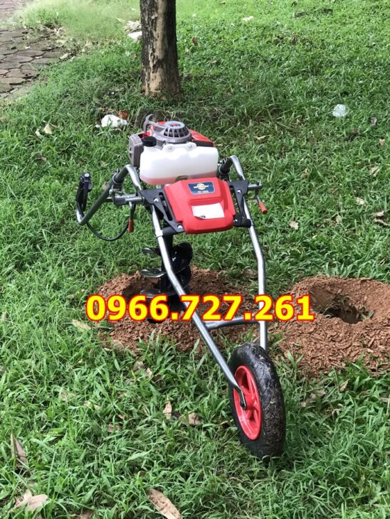 Máy khoan đất khoan lỗ trồng cây có khung xe đẩy Mitsubishi TB43 tại An Giang