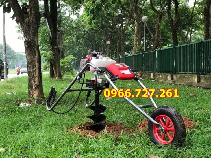 Máy khoan đất khoan lỗ trồng cây có khung xe đẩy Mitsubishi TB43 tại An Giang