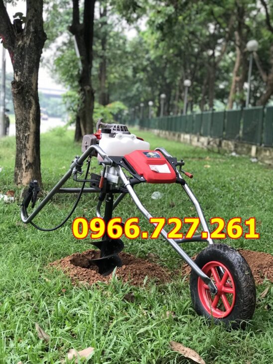 Máy khoan đất khoan lỗ trồng cây có khung xe đẩy Mitsubishi TB43 tại An Giang