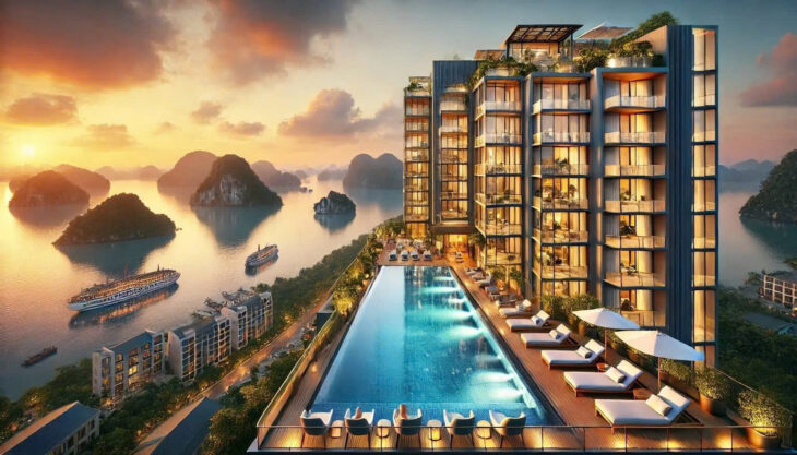 Căn hộ tòa khách sạn Sky M, đường Hoàng Quốc Việt, Hạ Long, view vịnh Hạ Long sở hữu lâu dài, giá