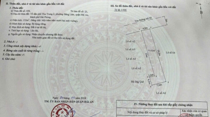 Đất phân lô 333 Văn Cao, 272m, ngang gần 10m, Giá cực rẻ 47 tr/m