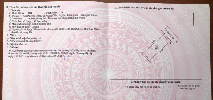 chính chủ gửi bán , thôn phượng đồng, xã phụng châu, chương mỹ ,hà nội, diên tích 47m.
