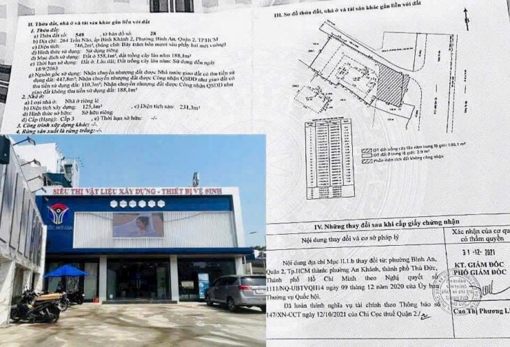 BAN GÓC 2 MT KINH DOANH 264 TRẦN NÃO, TP. THỦ ĐỨC 746M2 QHXD HẦM 7 TẦNG 402TR/M2