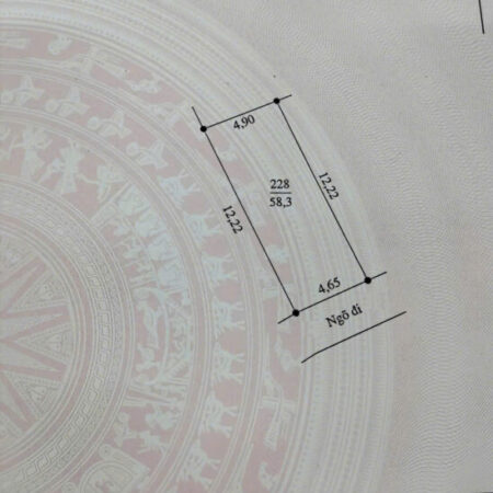 58,3m gần trường mầm non, cấp 1, cấp 2 mà chỉ nhỉnh 1,x tỉ Mặt tiền rộng 4,65m – nở hậu, đất vuông