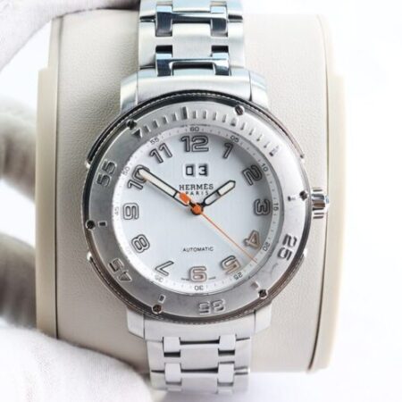 ĐH Nam : HERMES Clipper Sport Automatic – Thiết kế lộ máy, Niềng xoay, Mặt trắng cọc ĐH Nam : HERMES Clipper Sport Automatic – Thiết kế lộ máy, Niềng xoay, Mặt trắng cọc