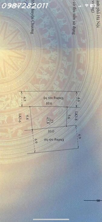 HOT em cần bán mảnh này đại yên , chương mỹ 65,8m nằm trung tâm phường chương mỹ liên hệ em