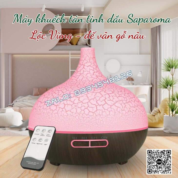 MÁY XÔNG TINH DẦU SAPAROMA 550ml, PHUN SƯƠNG BÙ ẨM, THƠM PHÒNG, HỖ TRỢ KHỬ MÙI, XUA ĐUỔI MUỖI