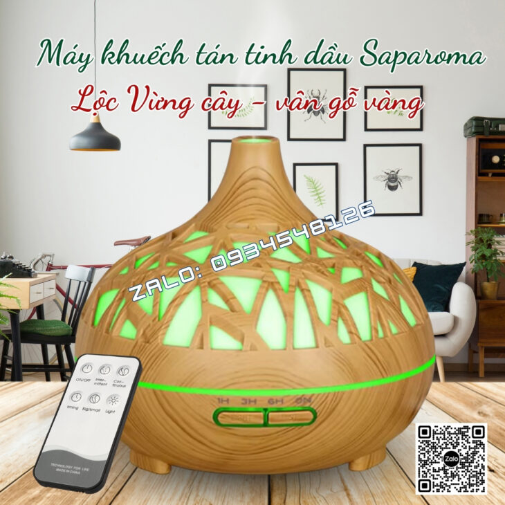 MÁY XÔNG TINH DẦU SAPAROMA 550ml, PHUN SƯƠNG BÙ ẨM, THƠM PHÒNG, HỖ TRỢ KHỬ MÙI, XUA ĐUỔI MUỖI