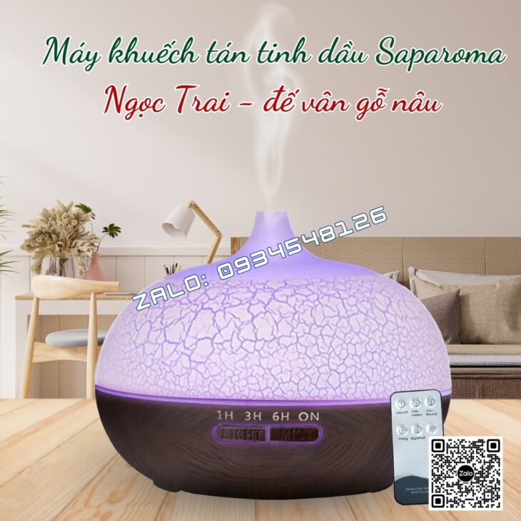 MÁY XÔNG TINH DẦU SAPAROMA 550ml, PHUN SƯƠNG BÙ ẨM, THƠM PHÒNG, HỖ TRỢ KHỬ MÙI, XUA ĐUỔI MUỖI