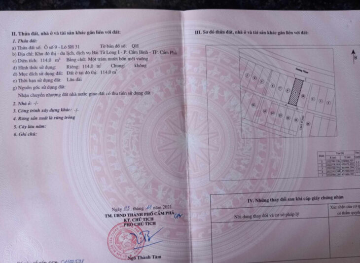 BÁN ĐẤT –KHU ĐÔ THỊ BÁI TỬ LONG 1, TP CẨM PHẢ, QUẢNG NINH -Mrs Thoan – 0917 874 368