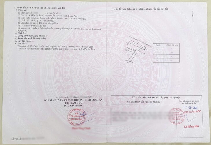 Bán miếng đất mặt tiền đường Trường Bình Phước Lâm Cần Giuộc. Giá 2,2 tỷ TL