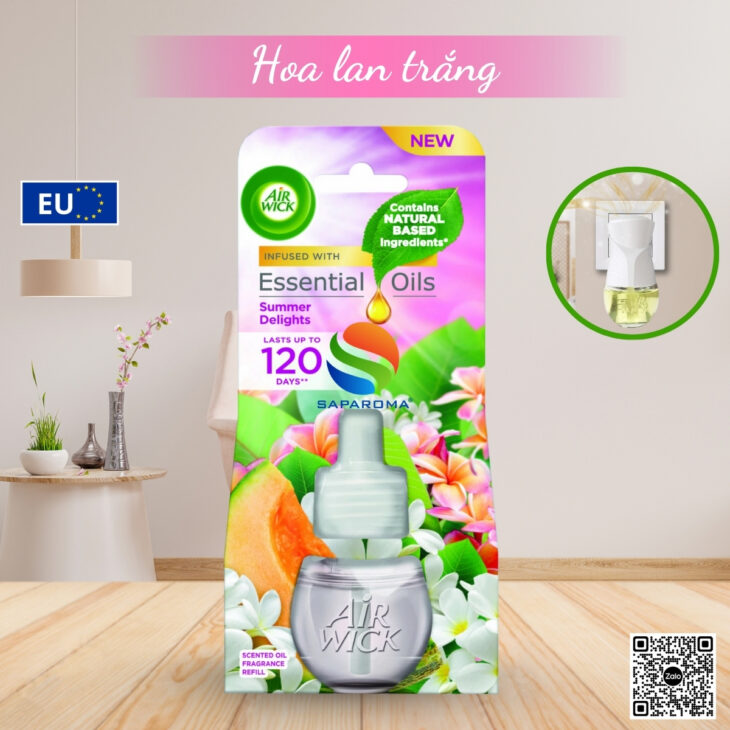 Lọ tinh dầu thiên nhiên Air Wick 19ml, thơm phòng, hỗ trợ khử mùi, thư giãn, giảm stress