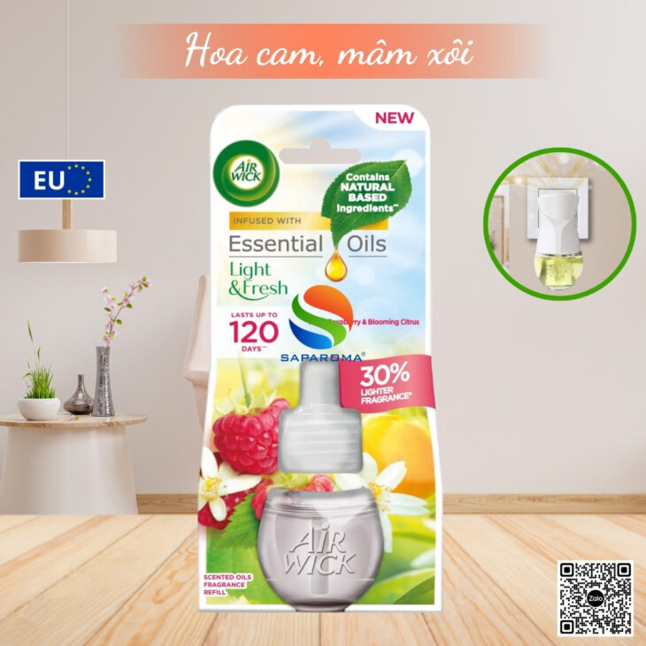 Lọ tinh dầu thiên nhiên Air Wick 19ml, thơm phòng, hỗ trợ khử mùi, thư giãn, giảm stress