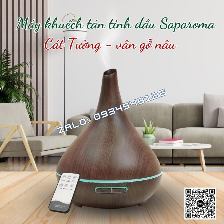 MÁY XÔNG TINH DẦU PHUN SƯƠNG SAPAROMA 550ml, THƠM PHÒNG, THƯ GIÃN, HỖ TRỢ KHỬ MÙI, XUA ĐUỔI MUỖI