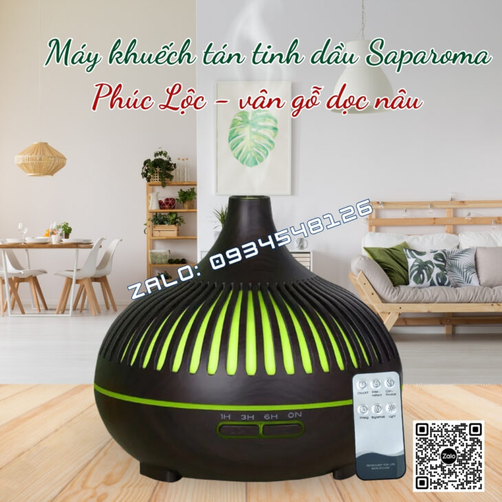 MÁY XÔNG TINH DẦU PHUN SƯƠNG SAPAROMA 550ml, THƠM PHÒNG, THƯ GIÃN, HỖ TRỢ KHỬ MÙI, XUA ĐUỔI MUỖI