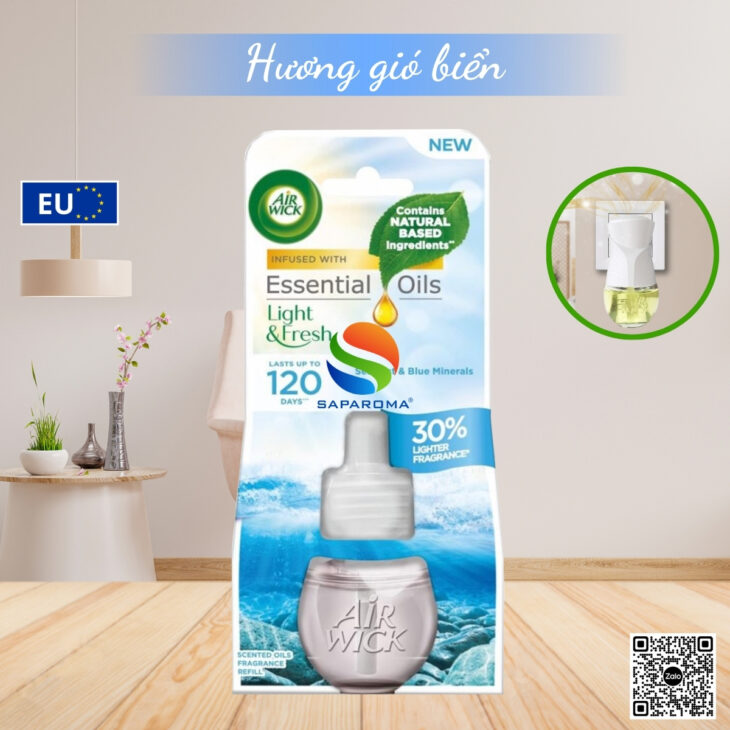 Lọ tinh dầu thiên nhiên Air Wick 19ml, thơm phòng, hỗ trợ khử mùi, thư giãn, giảm stress