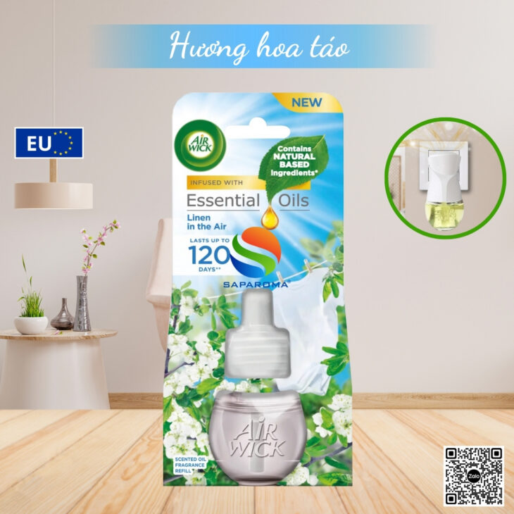 Lọ tinh dầu thiên nhiên Air Wick 19ml, thơm phòng, hỗ trợ khử mùi, thư giãn, giảm stress
