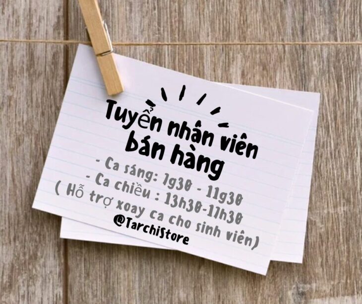 Việc làm thêm bán hàng Parttime tại Tarchi Store Quận 10 TPHCM