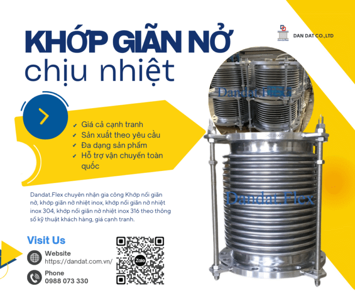 Khớp Giãn Nở Inox Nối Bích – Khớp nối giãn nở nhiệt inox, Khớp giãn nở inox